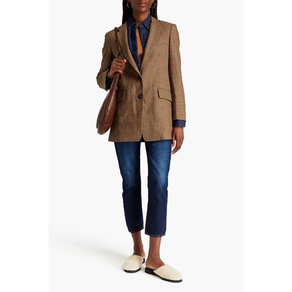 Rag &‎ Bone Marisa Prince of Wales Checked Wool Blend Tweed Blazer Size 4 - Picture 1 of 8